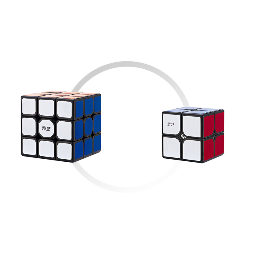 Комплект кубик Рубика для новичка QiYi (MofangGe) Sail W 3x3x3 + Qidi W 2x2, чёрный пластик